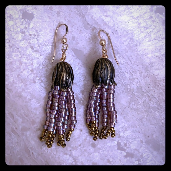 Handmade “jellyfish” earrings - Picture 1 of 4